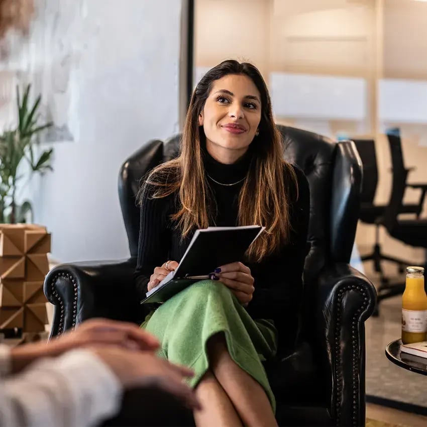 Student in a career coaching session