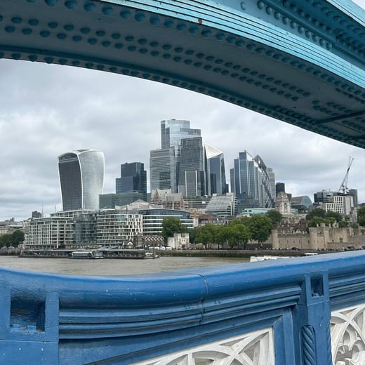 Image of the City of London taken from bridge over River Thames