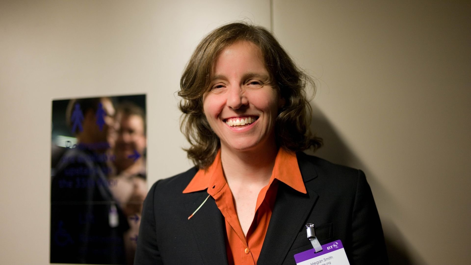 Megan Smith pictured smiling to the camera