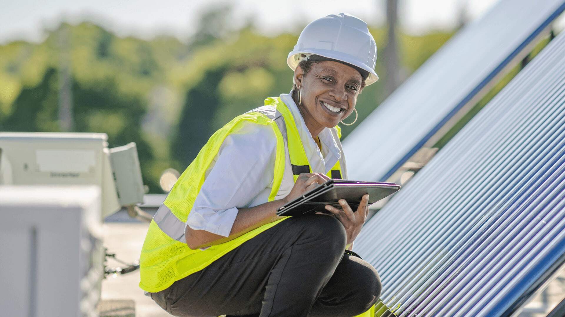 Data professional working to review quality metrics, ensuring responsible data management practices within a renewable energy organization, collaborating closely with the team.