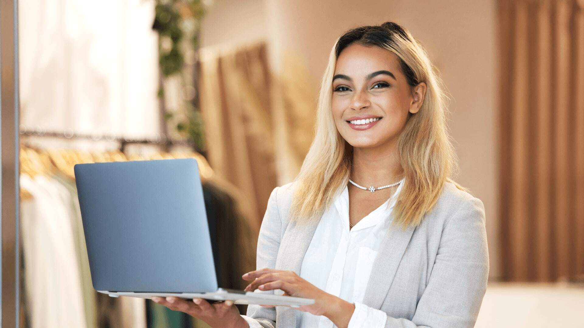 Business woman studying business administration.