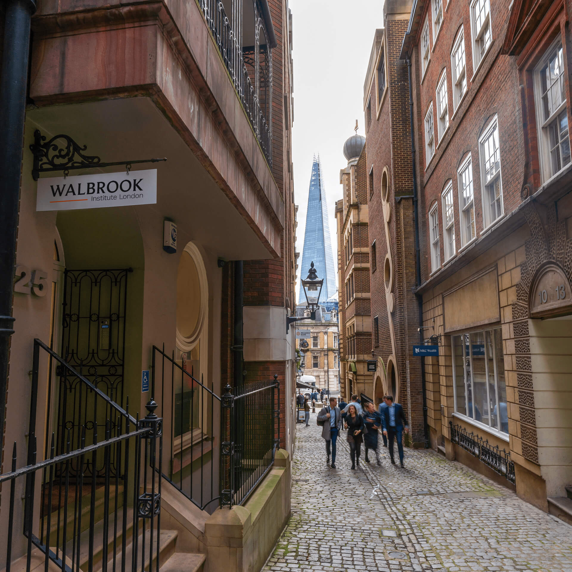 Walbrook sign on Lovat Lane campus building, close to where the river originally stood.