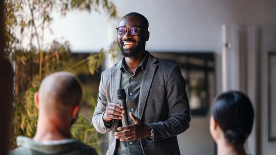 Head of learning and development running a workshop on growth