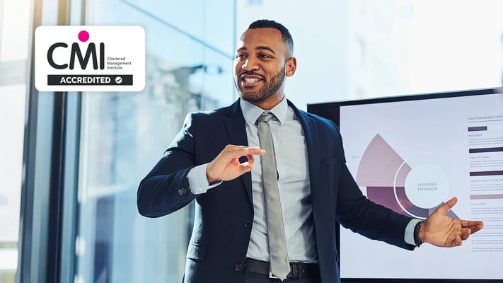 Man in shirt and suit shared financial data at meeting.