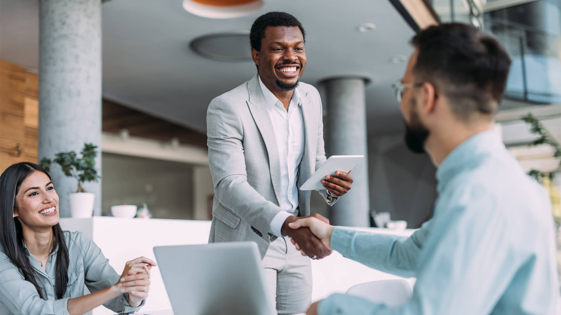 Two men shaking hands