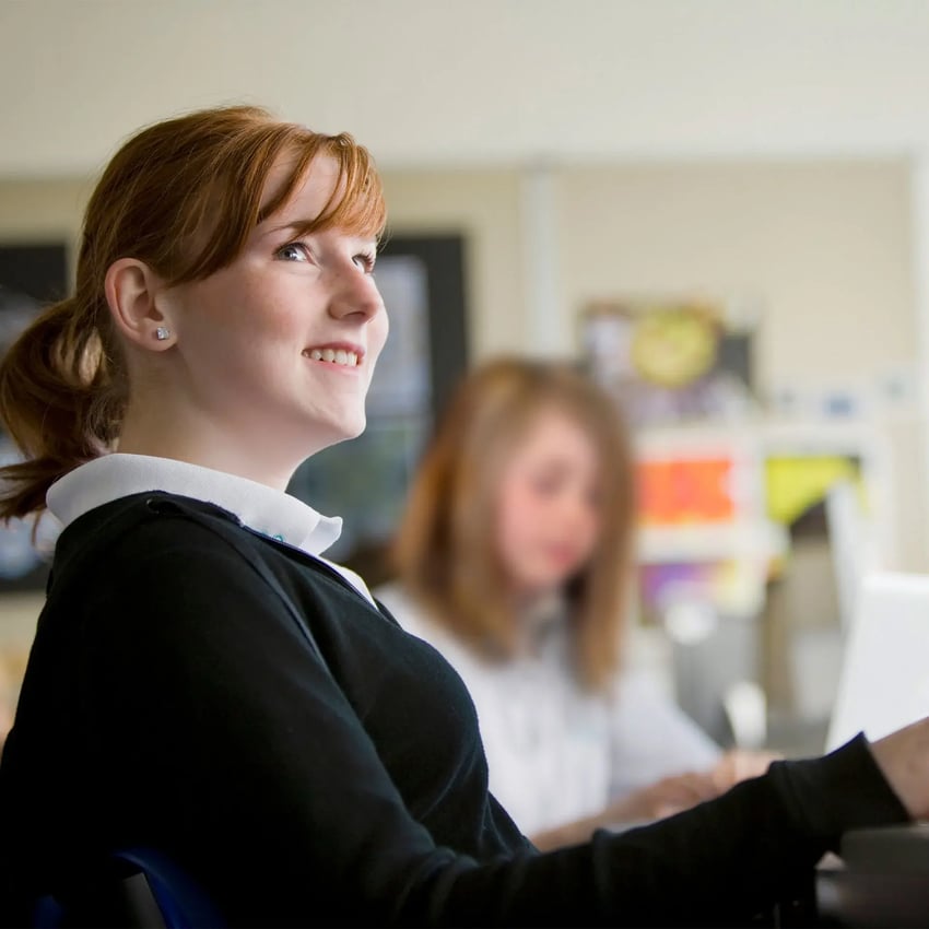 Young girl in school.